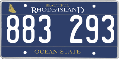 RI license plate 883293