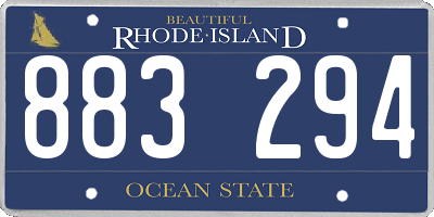 RI license plate 883294
