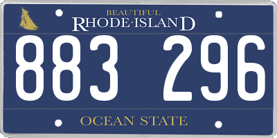 RI license plate 883296