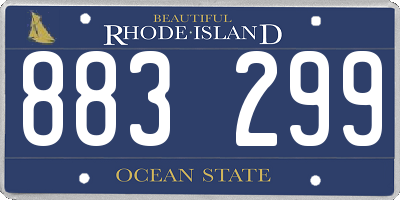 RI license plate 883299