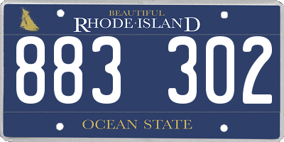 RI license plate 883302