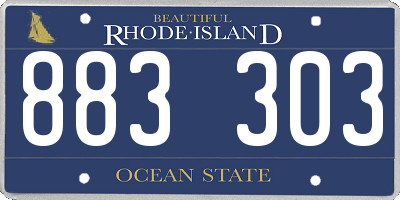 RI license plate 883303