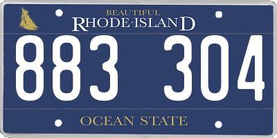 RI license plate 883304
