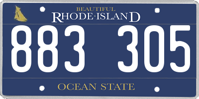 RI license plate 883305