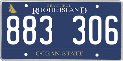 RI license plate 883306