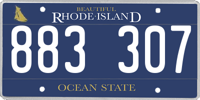 RI license plate 883307