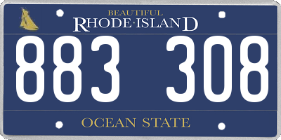 RI license plate 883308