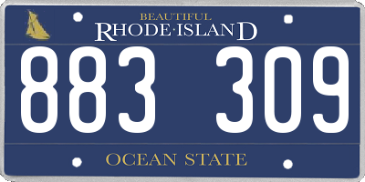 RI license plate 883309