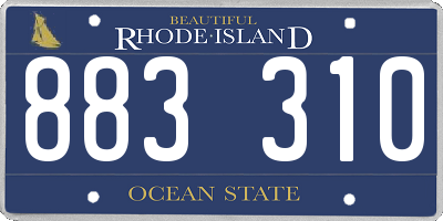 RI license plate 883310