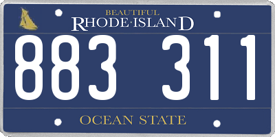 RI license plate 883311