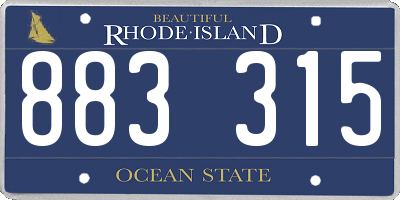 RI license plate 883315