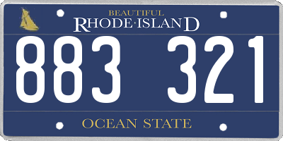RI license plate 883321