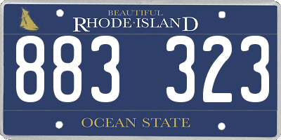 RI license plate 883323