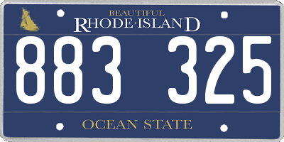 RI license plate 883325