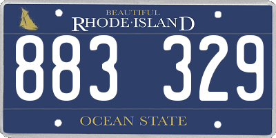 RI license plate 883329