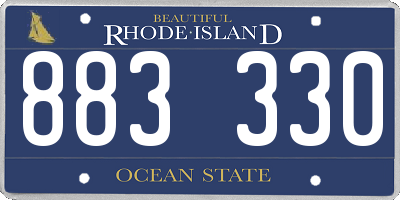 RI license plate 883330