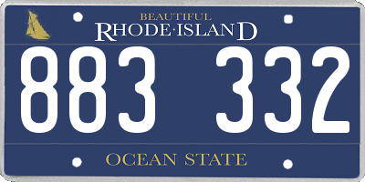 RI license plate 883332