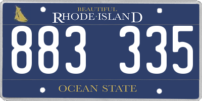 RI license plate 883335