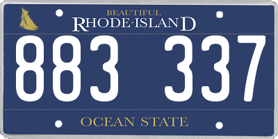 RI license plate 883337