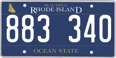 RI license plate 883340