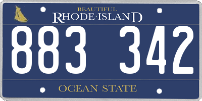 RI license plate 883342