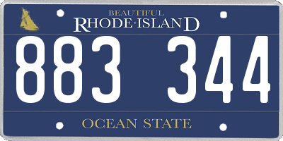 RI license plate 883344