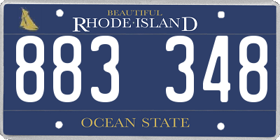 RI license plate 883348