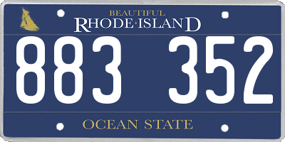 RI license plate 883352