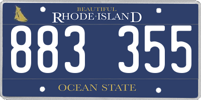 RI license plate 883355