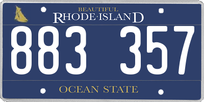 RI license plate 883357