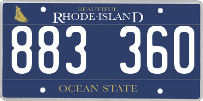RI license plate 883360
