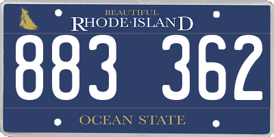 RI license plate 883362
