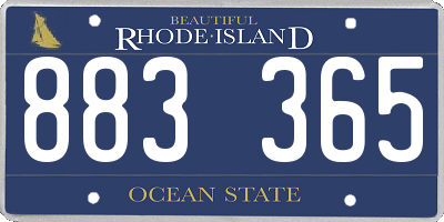 RI license plate 883365