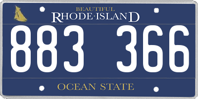 RI license plate 883366