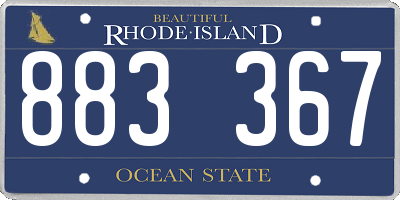RI license plate 883367