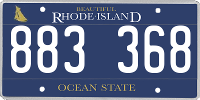RI license plate 883368