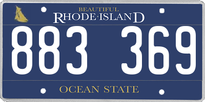 RI license plate 883369
