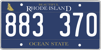RI license plate 883370
