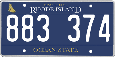 RI license plate 883374