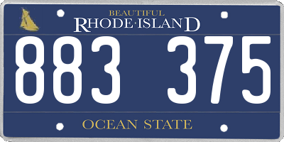 RI license plate 883375