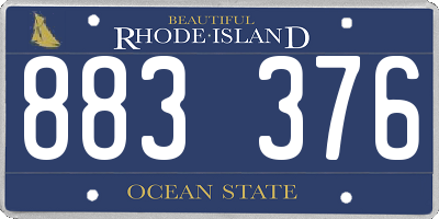RI license plate 883376