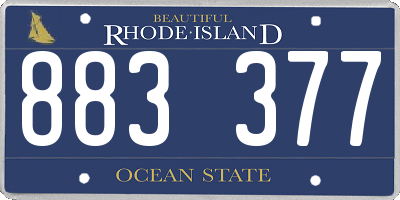 RI license plate 883377