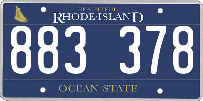 RI license plate 883378