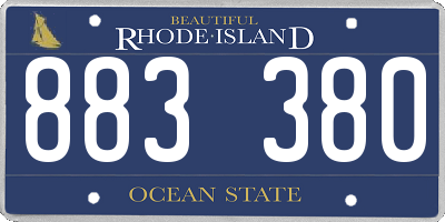 RI license plate 883380