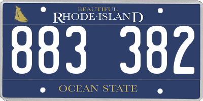RI license plate 883382