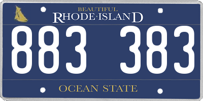 RI license plate 883383