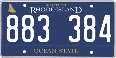 RI license plate 883384