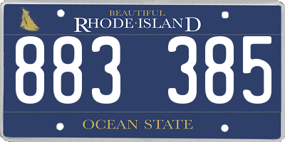 RI license plate 883385