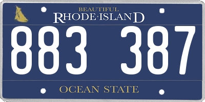 RI license plate 883387