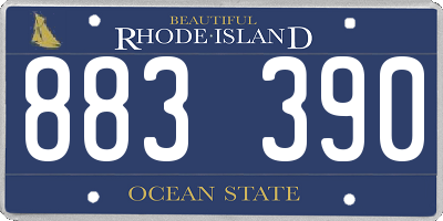 RI license plate 883390